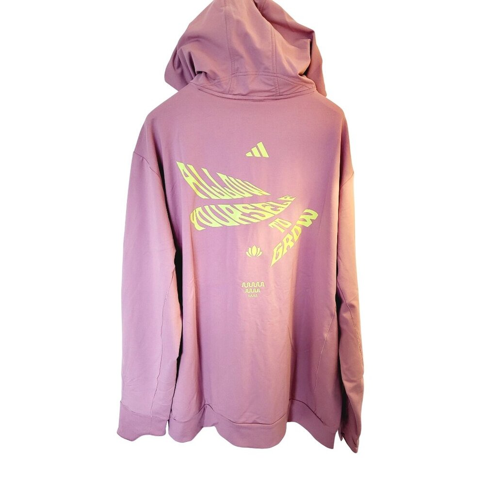 NWT Adidas Yoga Training Pink Hooded Sweatshirt‎ - Size XL